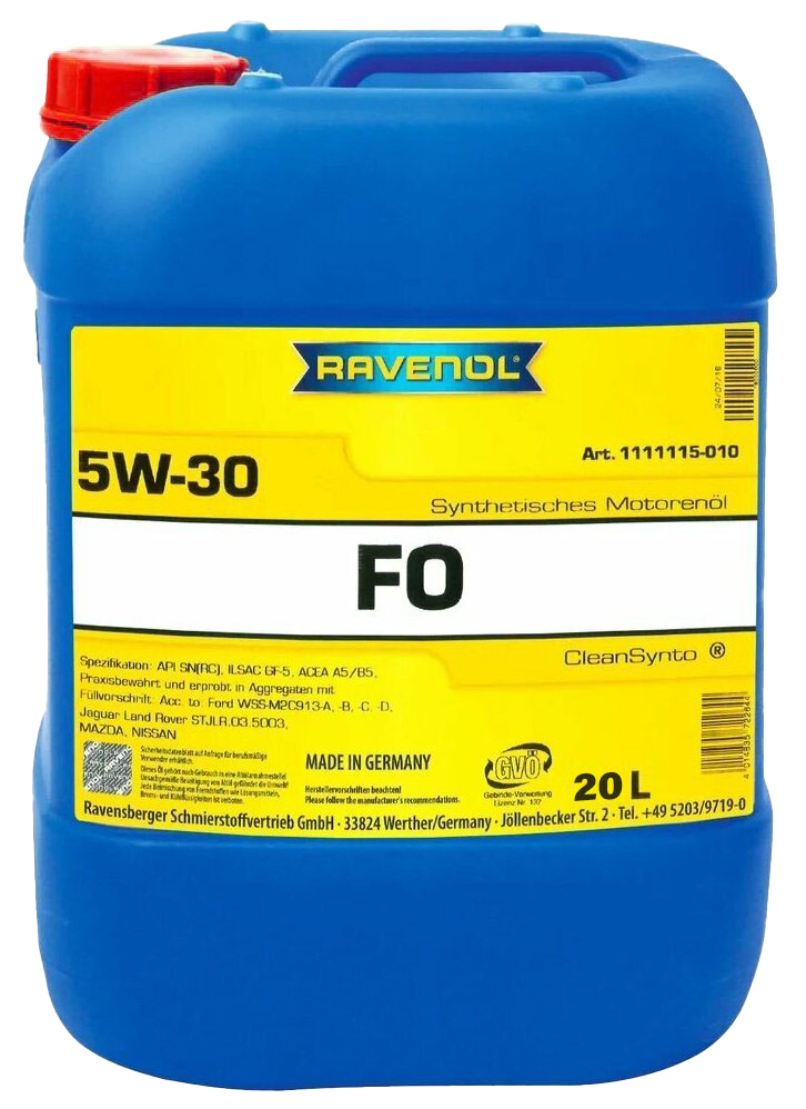 Моторное масло Ravenol FO SAE 5W-30, 20л